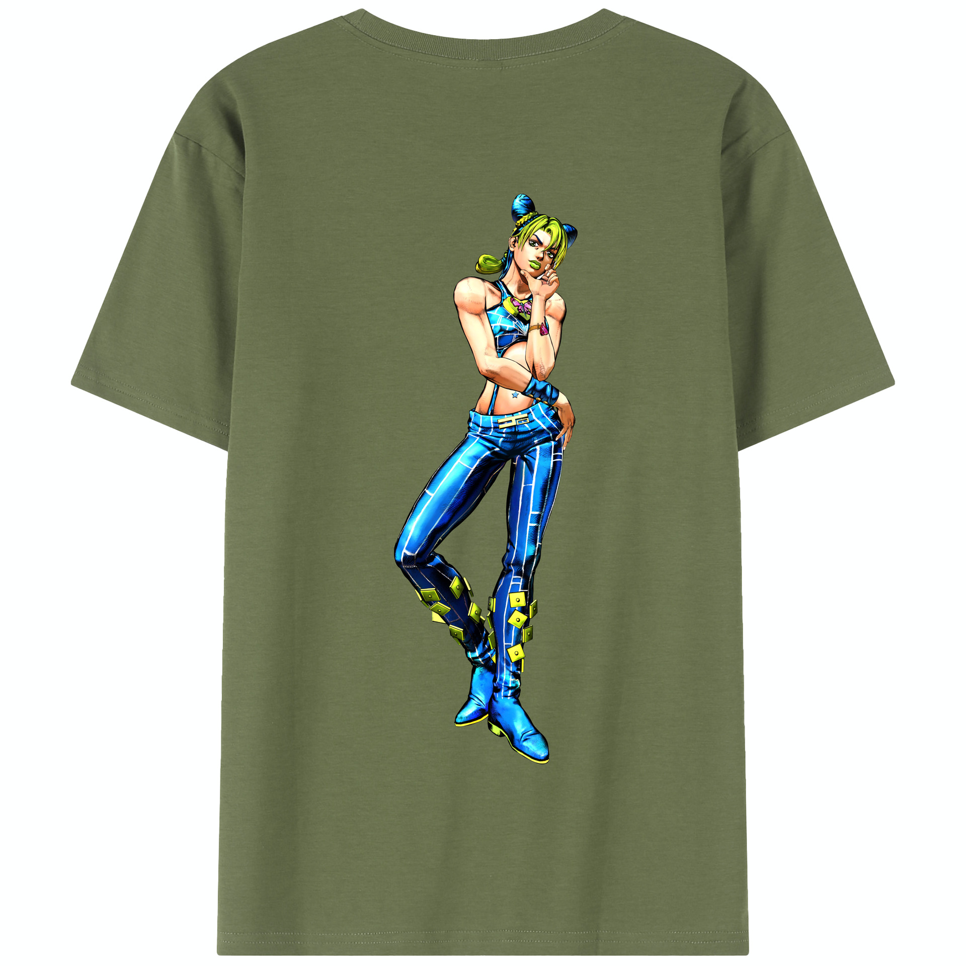 （画像用） "ジョジョの奇妙な冒険 くうじょう ジョリーン JoJo's Bizarre Adventure Jolyne Cujoh " 綿100％半袖Tシャツ（背面プリント）